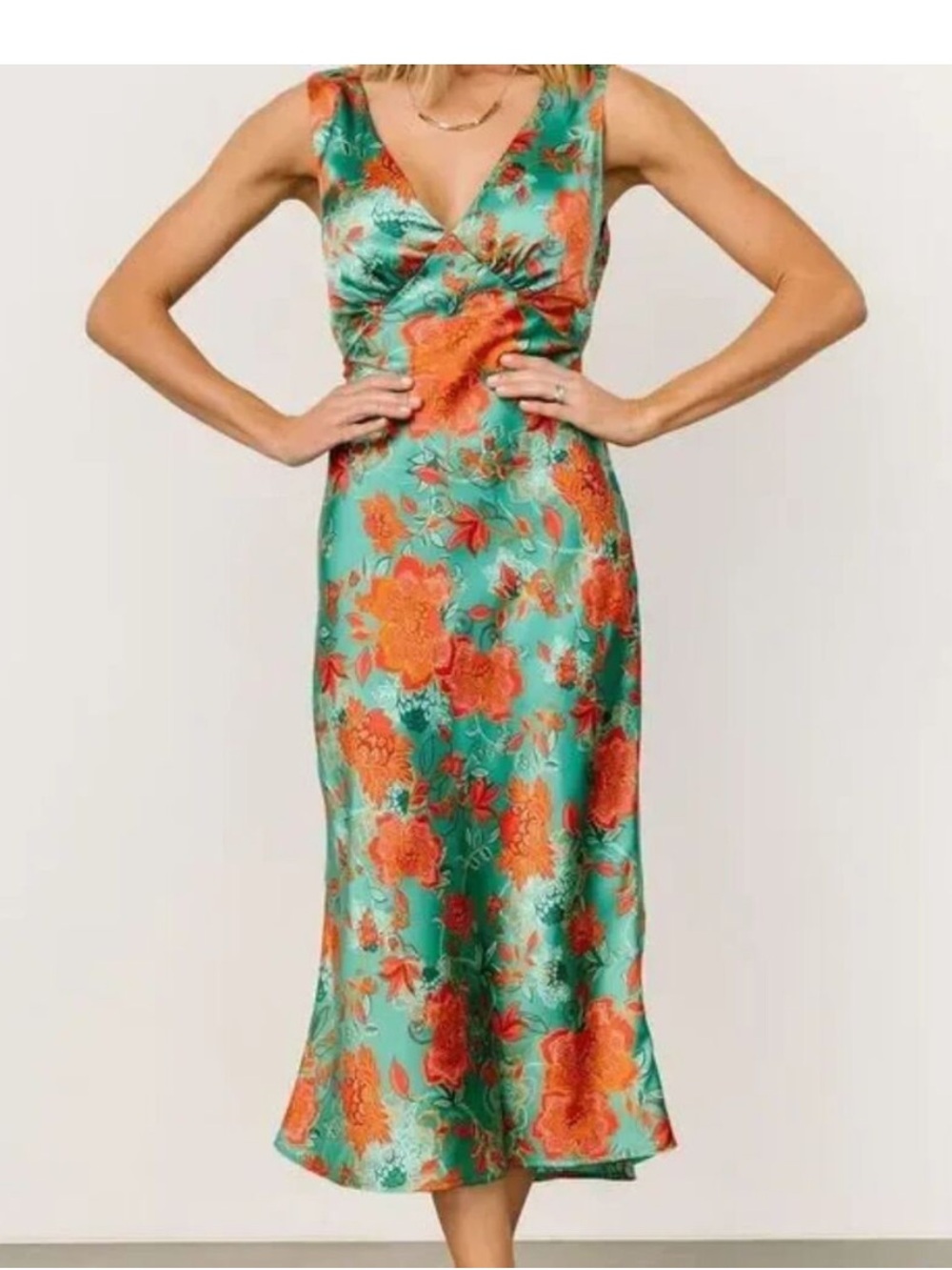 Baltic Born NWT Medina Tank Dress - Jade+Red FLoral XL Summer (J)